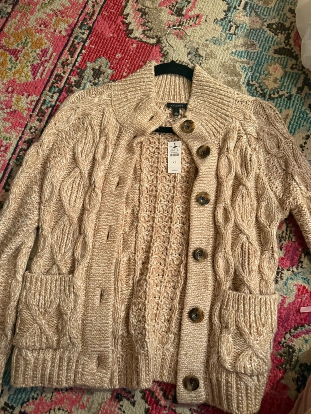 Talbots - Marl Cable Knit Mockneck Cardigan | NWT - Picture 3 of 4